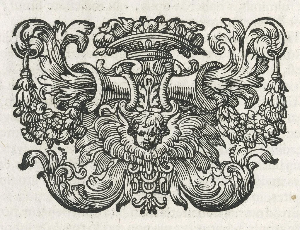 An illustration from Descriptio historica utruisque fortunae Maximiliani Emmanuelis ... : S.R.I. Archi-Dapiferi et Electoris ... : secundum heroica majorum suorum exempla Herculeis laboribus repraesentata, tabula serenissimi stemmatis leonini, aeneisque ducum bavaricorum figuris et emblematibus adornata ..., 1715, leaf 287