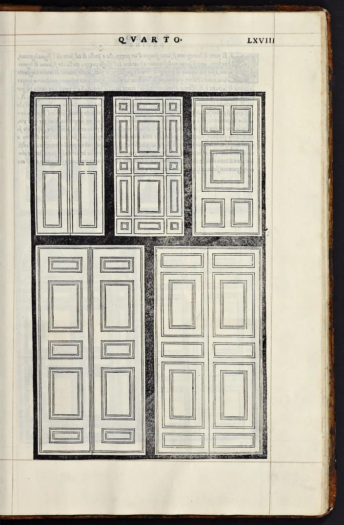 An illustration from Regole generali di architettvra sopra le cinqve maniere de gliedifici : cioè, thoscano, dorico, ionico, corinthio, e composito, con gliessempi de l'antiqvita, che per la maggior parte concordano con la dottrina di Vitrvvio, 1540, leaf 134