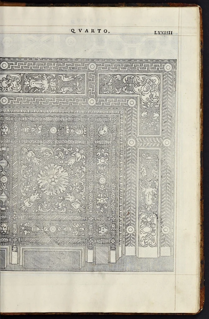 An illustration from Regole generali di architettvra sopra le cinqve maniere de gliedifici : cioè, thoscano, dorico, ionico, corinthio, e composito, con gliessempi de l'antiqvita, che per la maggior parte concordano con la dottrina di Vitrvvio, 1540, leaf 142