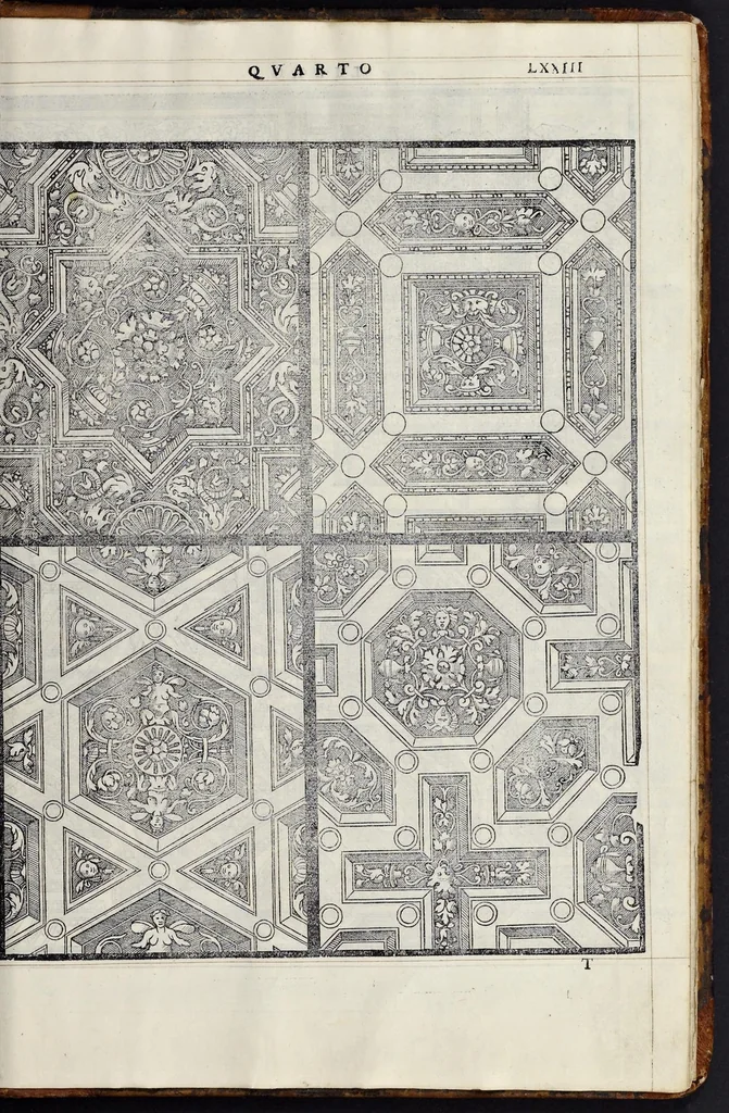 An illustration from Regole generali di architettvra sopra le cinqve maniere de gliedifici : cioè, thoscano, dorico, ionico, corinthio, e composito, con gliessempi de l'antiqvita, che per la maggior parte concordano con la dottrina di Vitrvvio, 1540, leaf 144
