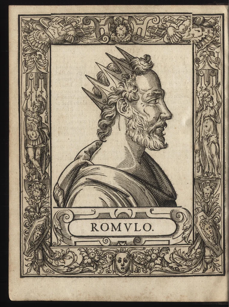 An illustration from Heroicos hechos, y vidas de varones yllvstres, asy Griegos, como Romanos, 1576, leaf 11