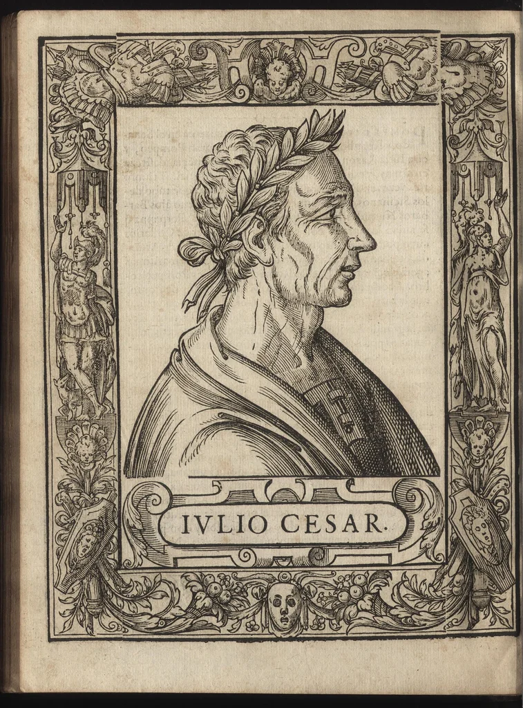 An illustration from Heroicos hechos, y vidas de varones yllvstres, asy Griegos, como Romanos, 1576, leaf 99