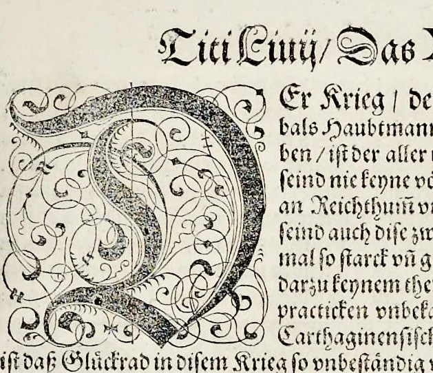 An illustration from Von Ankunfft vnnd Vrsprung des Römischen Reichs : der alten Römer Herkommen, Sitten, Weissheyt, Ehrbarkeyt, löblichem Regiment, Ritterlichen Thaten, Victori vnnd Sig gegen ihren Feinden : auch von allerley Händeln vñ Geschichten, so sich in Frid vnd Krieg, zu Rom, in Italia, vnd bei andern Nationen, damit die Römer jeder Zeit zu thuen gehabt, fast jnnerhalb achthundert Jaren, von Erbawung der Statt an, erstlich vnter der Könige vnnd volgends vnter der Rathesmaister Regiment, biss auff der ersten Römischen Keyser Regierung verloffen vnd zugetragen : jetzund auff dass newe auss dem Latein verteutscht, vnd mit ordenlicher Verzeychniss der fürnemsten Historien, Jarrechnung, kurtzer Liuischen Chronica, Register, vnd schönen Figuren geziert, dessgleichen vor hin im Truck nie aussgangen, 1574, leaf 266
