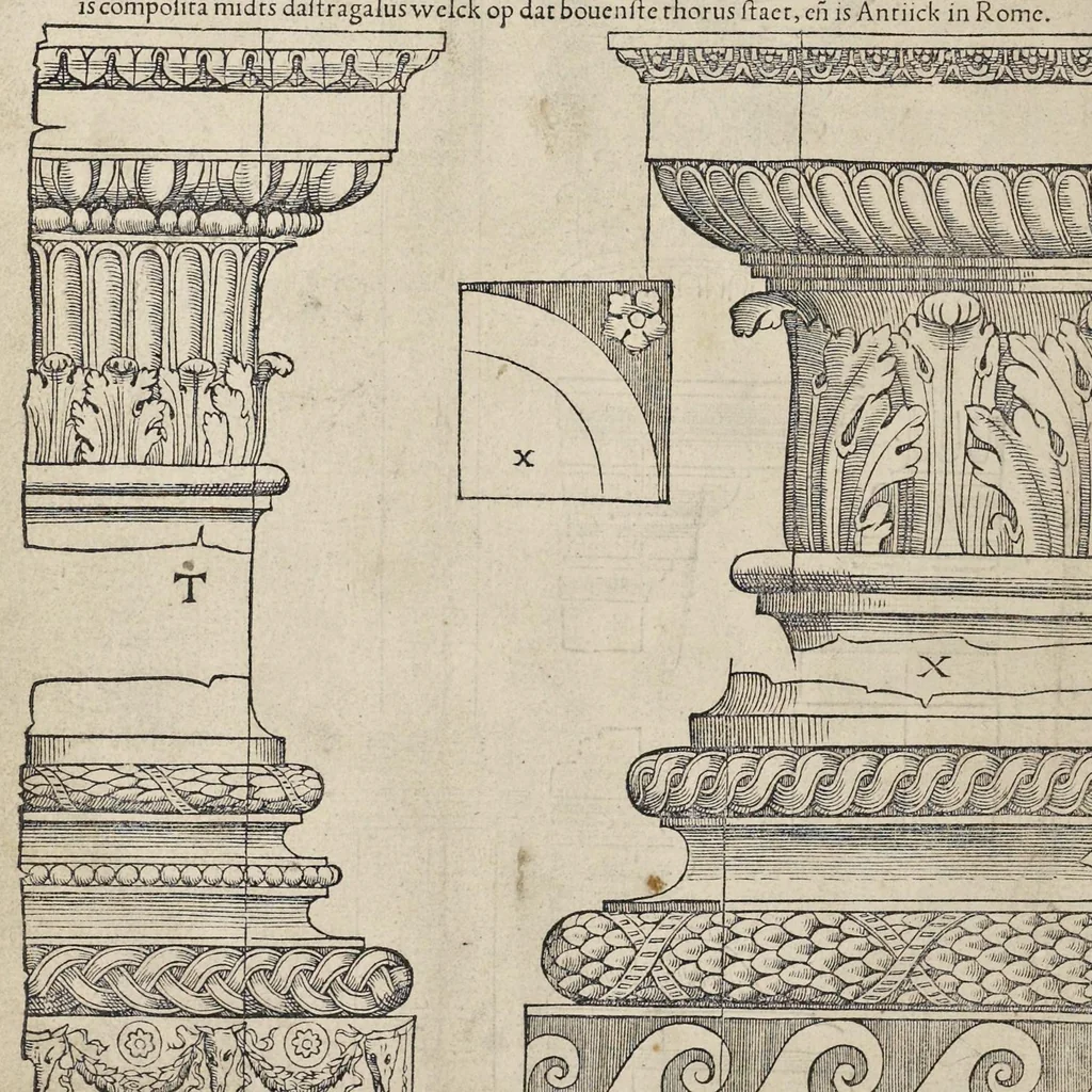 An illustration from Generale reglen der architectvren op de vyve manieren van edificien : te vveten Thvscana, Dorica, Ionica, Corinthia, ende composita, metden exemplen der antiqviteiten die int meeste deel concorderen metde leeringhe van Vitrvvio, 1539, leaf 121