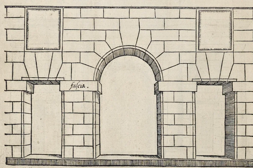 An illustration from Generale reglen der architectvren op de vyve manieren van edificien : te vveten Thvscana, Dorica, Ionica, Corinthia, ende composita, metden exemplen der antiqviteiten die int meeste deel concorderen metde leeringhe van Vitrvvio, 1539, leaf 13