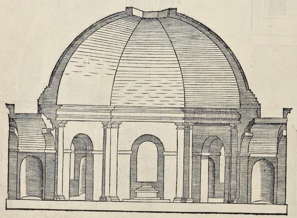 An illustration from Generale reglen der architectvren op de vyve manieren van edificien : te vveten Thvscana, Dorica, Ionica, Corinthia, ende composita, metden exemplen der antiqviteiten die int meeste deel concorderen metde leeringhe van Vitrvvio, 1539, leaf 163