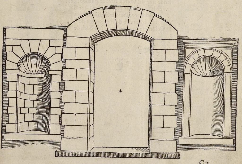 An illustration from Generale reglen der architectvren op de vyve manieren van edificien : te vveten Thvscana, Dorica, Ionica, Corinthia, ende composita, metden exemplen der antiqviteiten die int meeste deel concorderen metde leeringhe van Vitrvvio, 1539, leaf 20