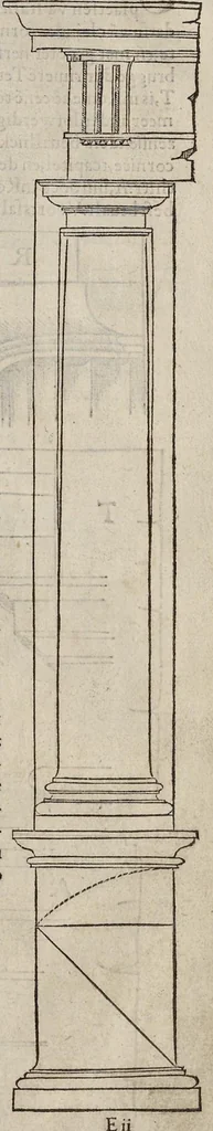 An illustration from Generale reglen der architectvren op de vyve manieren van edificien : te vveten Thvscana, Dorica, Ionica, Corinthia, ende composita, metden exemplen der antiqviteiten die int meeste deel concorderen metde leeringhe van Vitrvvio, 1539, leaf 36