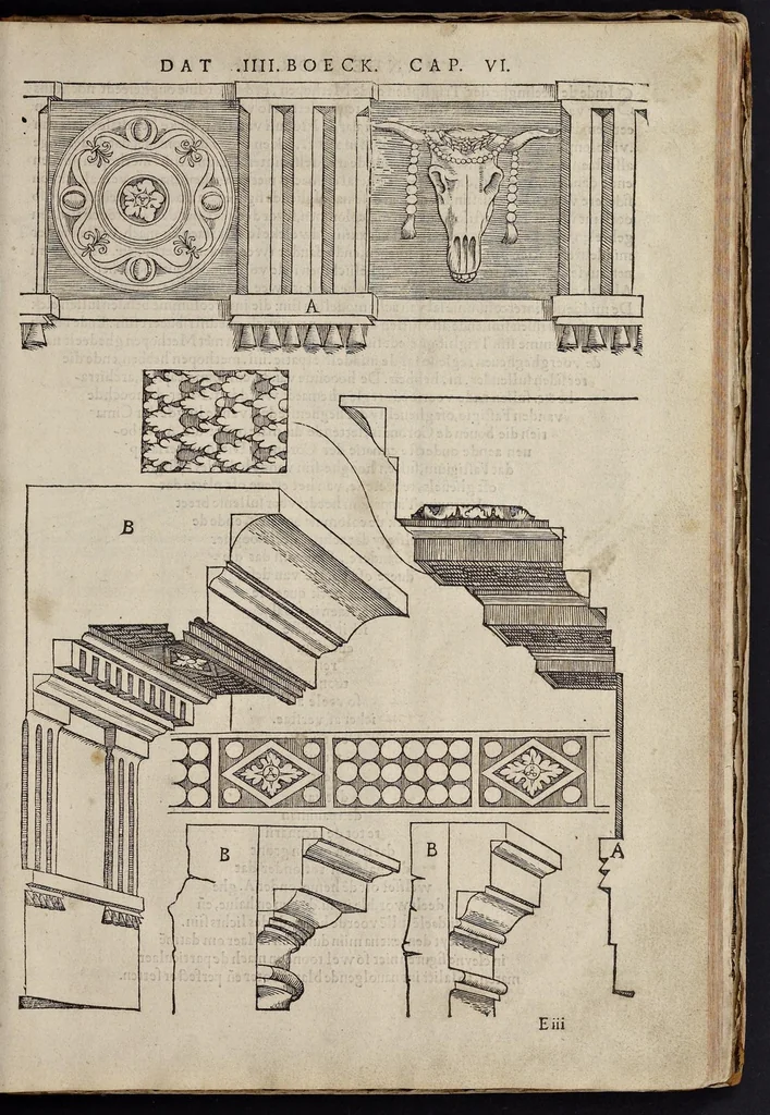 An illustration from Generale reglen der architectvren op de vyve manieren van edificien : te vveten Thvscana, Dorica, Ionica, Corinthia, ende composita, metden exemplen der antiqviteiten die int meeste deel concorderen metde leeringhe van Vitrvvio, 1539, leaf 38