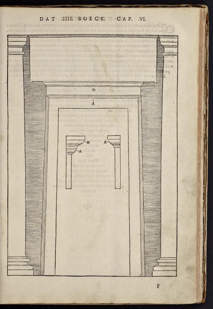 An illustration from Generale reglen der architectvren op de vyve manieren van edificien : te vveten Thvscana, Dorica, Ionica, Corinthia, ende composita, metden exemplen der antiqviteiten die int meeste deel concorderen metde leeringhe van Vitrvvio, 1539, leaf 42