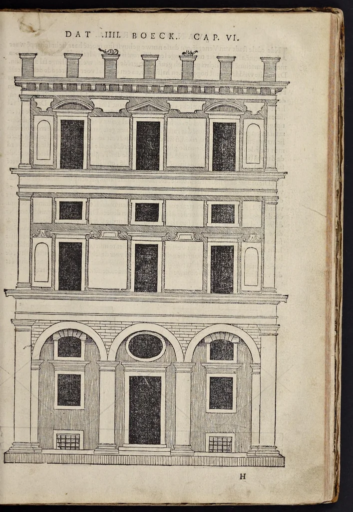An illustration from Generale reglen der architectvren op de vyve manieren van edificien : te vveten Thvscana, Dorica, Ionica, Corinthia, ende composita, metden exemplen der antiqviteiten die int meeste deel concorderen metde leeringhe van Vitrvvio, 1539, leaf 58
