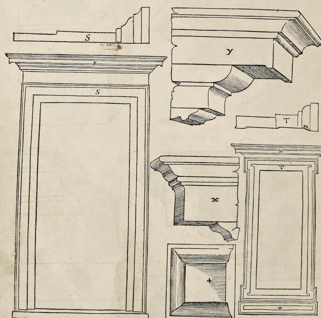 An illustration from Generale reglen der architectvren op de vyve manieren van edificien : te vveten Thvscana, Dorica, Ionica, Corinthia, ende composita, metden exemplen der antiqviteiten die int meeste deel concorderen metde leeringhe van Vitrvvio, 1539, leaf 97