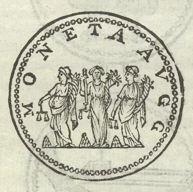 An illustration from Gli Arronzij, ouero, De' marmi antichi. Doue con la vita di Lucio Arronzio Stella e di Marco Arronzio Aquila padouani, si hà notizia delle antichità, riti, monete, medaglie, magistrati, e sacerdozj di Roma, di Padoua, dell'Italia, e dell'Imperio Romano, 1655, leaf 58