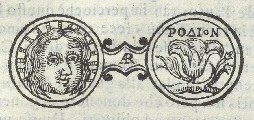 An illustration from Gli Arronzij, ouero, De' marmi antichi. Doue con la vita di Lucio Arronzio Stella e di Marco Arronzio Aquila padouani, si hà notizia delle antichità, riti, monete, medaglie, magistrati, e sacerdozj di Roma, di Padoua, dell'Italia, e dell'Imperio Romano, 1655, leaf 62