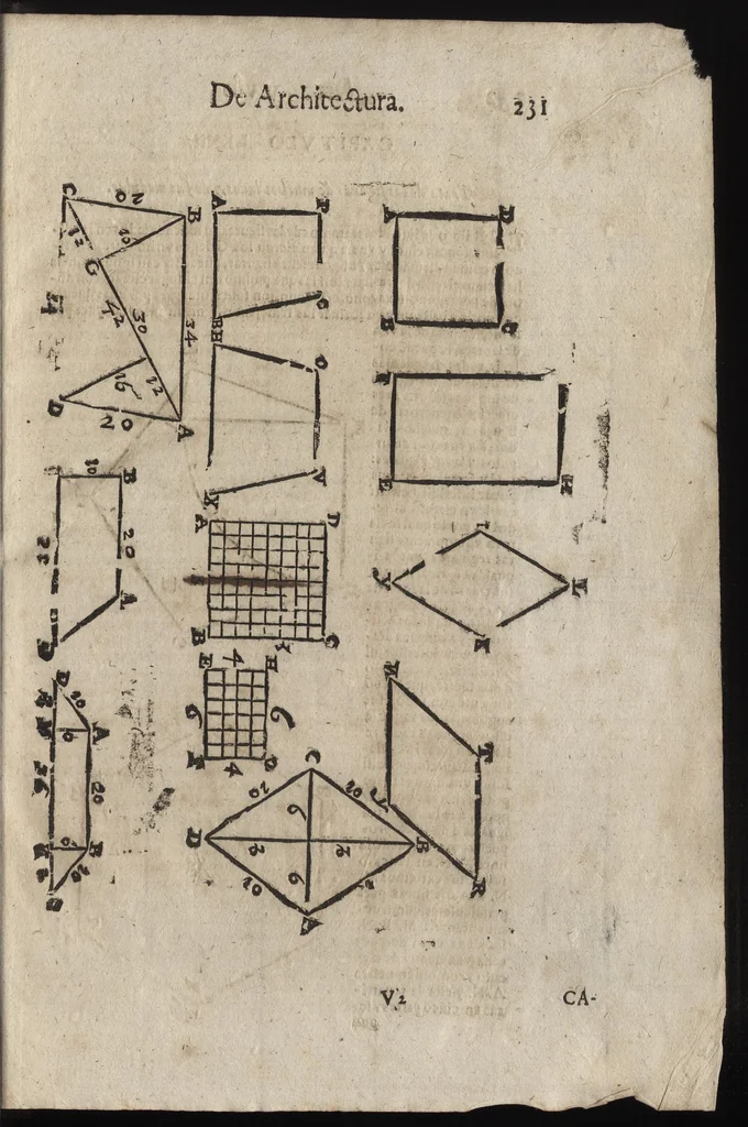 An illustration from Segunda ynpresion de la primera parte del arte y uso de architetura : con el primer libro dEuclides, traducido de latin en romance, 1667, leaf 246