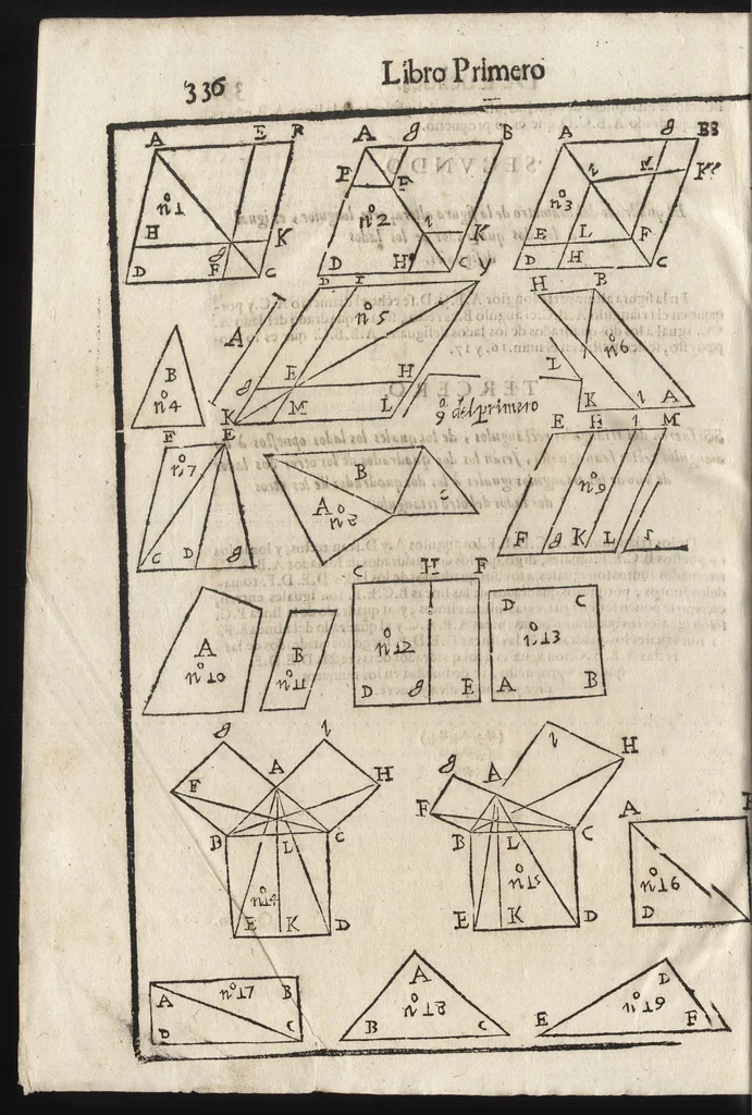 An illustration from Segunda ynpresion de la primera parte del arte y uso de architetura : con el primer libro dEuclides, traducido de latin en romance, 1667, leaf 351