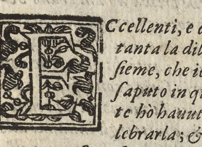 An illustration from Le vite de' più eccellenti pittori, scultori et architetti, 1647, leaf 8