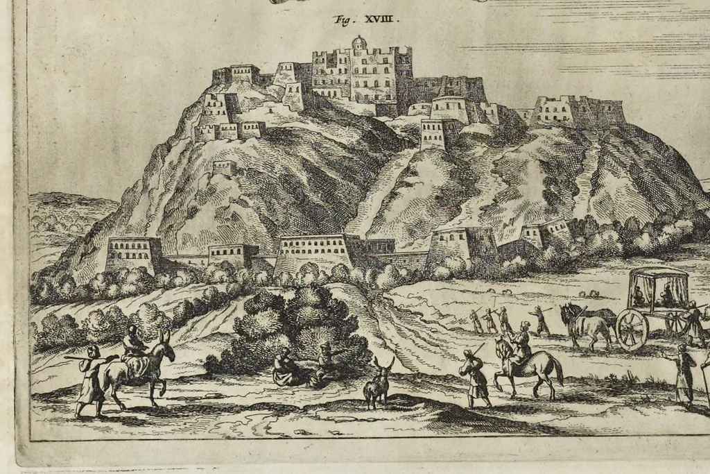 An illustration from Athanasii Kircheri e Soc. Jesu China monumentis, quà sacris quà profanis, nec non variis naturae & artis spectaculis, aliarumque rerum memorabilium argumentis illustrata, auspiciis Leopoldi Primi roman. imper, 1667, leaf 109