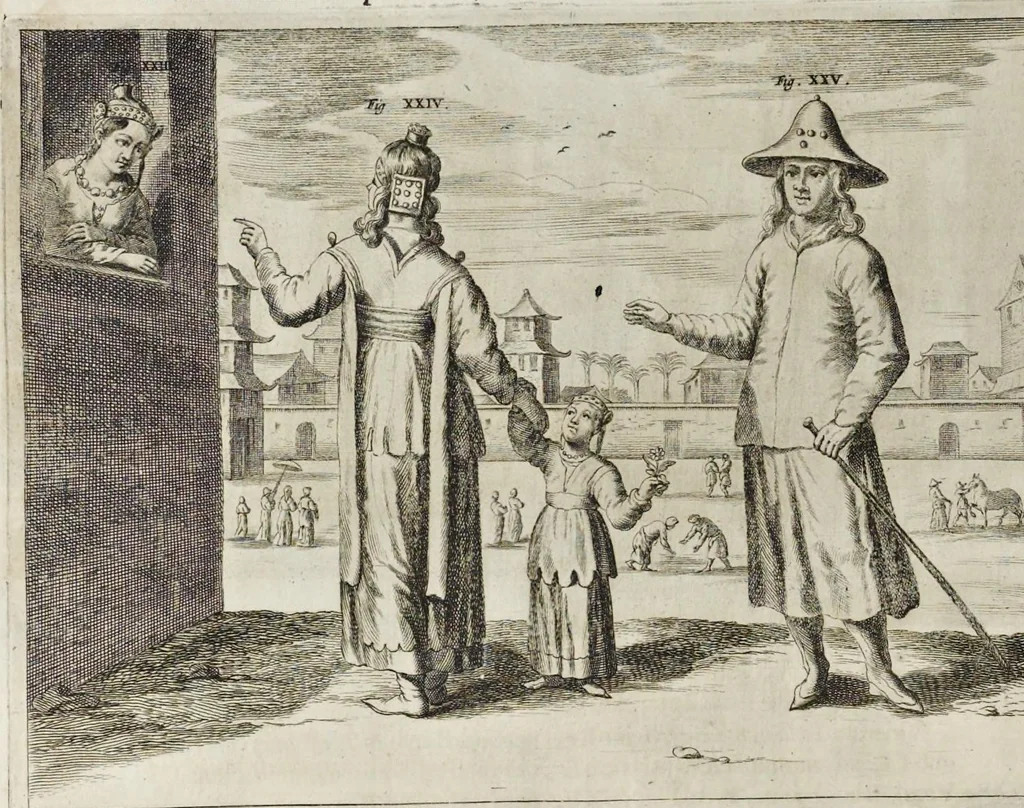 An illustration from Athanasii Kircheri e Soc. Jesu China monumentis, quà sacris quà profanis, nec non variis naturae & artis spectaculis, aliarumque rerum memorabilium argumentis illustrata, auspiciis Leopoldi Primi roman. imper, 1667, leaf 111