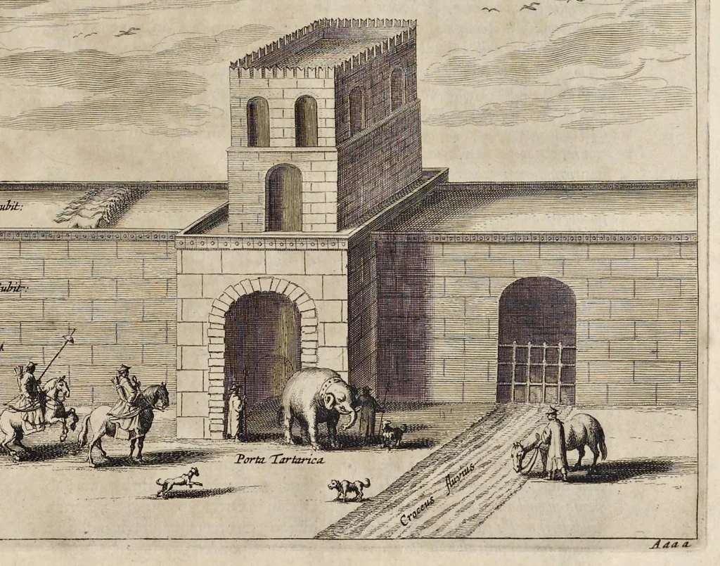 An illustration from Athanasii Kircheri e Soc. Jesu China monumentis, quà sacris quà profanis, nec non variis naturae & artis spectaculis, aliarumque rerum memorabilium argumentis illustrata, auspiciis Leopoldi Primi roman. imper, 1667, leaf 290