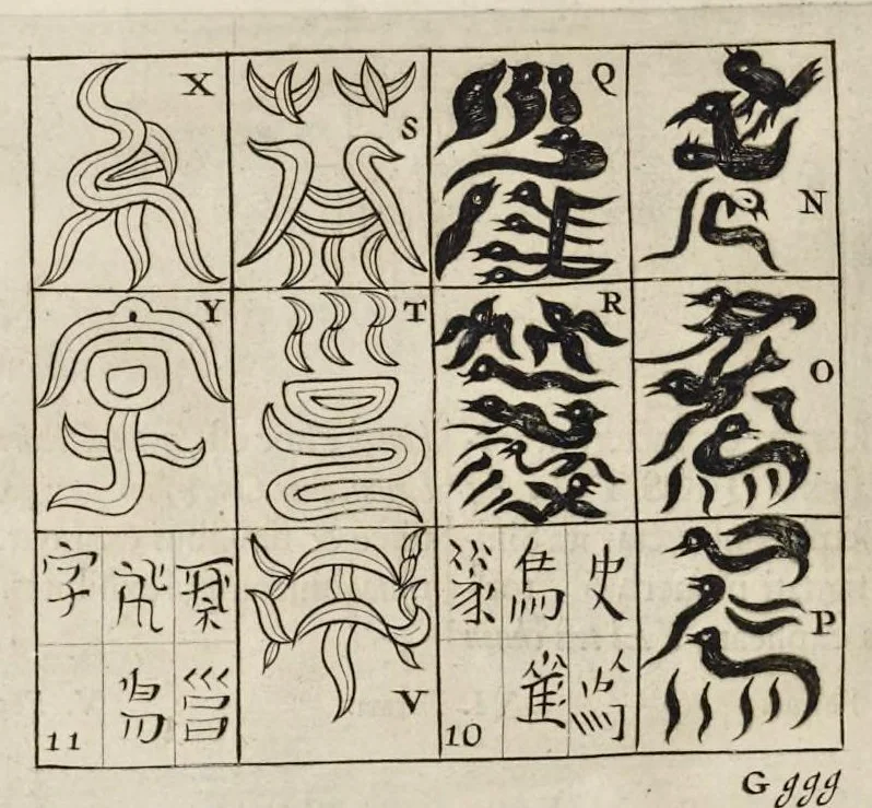 An illustration from Athanasii Kircheri e Soc. Jesu China monumentis, quà sacris quà profanis, nec non variis naturae & artis spectaculis, aliarumque rerum memorabilium argumentis illustrata, auspiciis Leopoldi Primi roman. imper, 1667, leaf 303