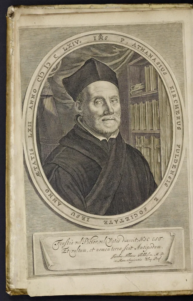 An illustration from Athanasii Kircheri e Soc. Jesu China monumentis, quà sacris quà profanis, nec non variis naturae & artis spectaculis, aliarumque rerum memorabilium argumentis illustrata, auspiciis Leopoldi Primi roman. imper, 1667, leaf 5