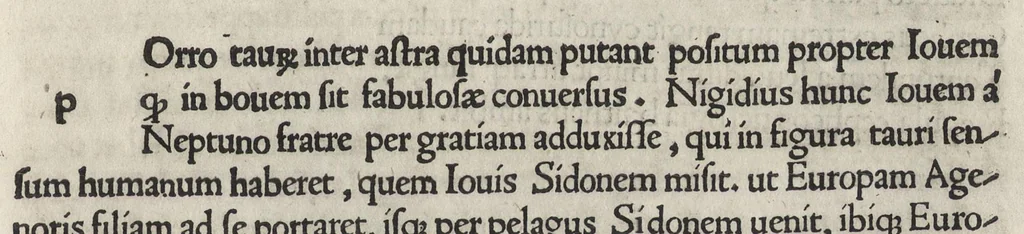 An illustration from Iulii Firmici Astronomicorum libri octo integri & emendati, ex Scythicis oris ad nos nuper allati. Marci Manilii Astronomicorum libri quinque. Arati Phaenomena Germanico Caesare interprete cum commentariis & imaginibus. Arati eiusdem Phaenomenon fragmentum Marco T.C. interprete. Arati eiusdem Phaenomena Ruffo Festo Auienio paraphraste. Arati Phaenomena graece. Theonis Commentaria copiosissima in Arati Phaenomena graece. Procli Diadochi Sphaera graece. Procli eiusdem Sphaera, Thoma Linacro Britanno interprete, 1503, leaf 510