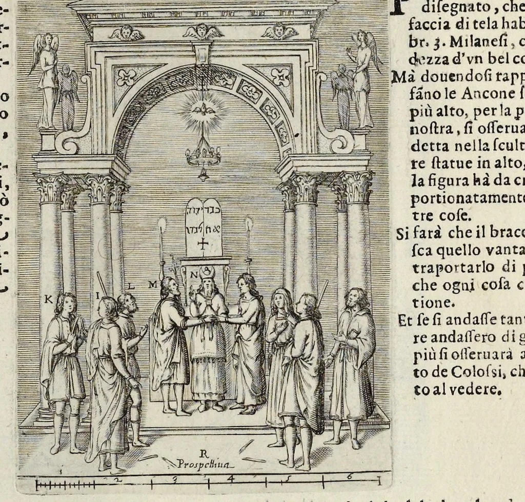 An illustration from Avvertimenti e regole circa l'architettvra civile, scvltvra, pittvra, prospettiva, et architettvra militare per offesa, e difesa di fortezze, 1620, leaf 58