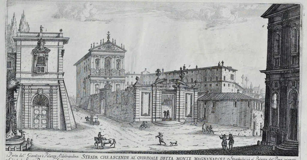 An illustration from Il nuouo teatro delle fabriche et edificii in prospettiua di Roma moderna : sotto il felice pontificato di N.S. papa Alessandro VII, 1665, leaf 42