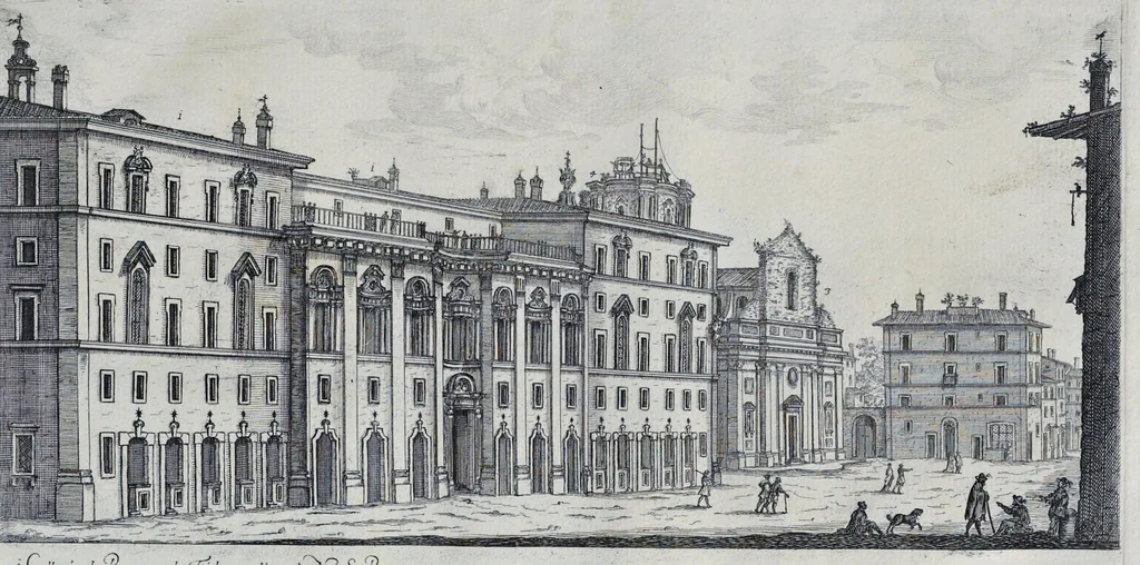 An illustration from Il nuouo teatro delle fabriche et edificii in prospettiua di Roma moderna : sotto il felice pontificato di N.S. papa Alessandro VII, 1665, leaf 44