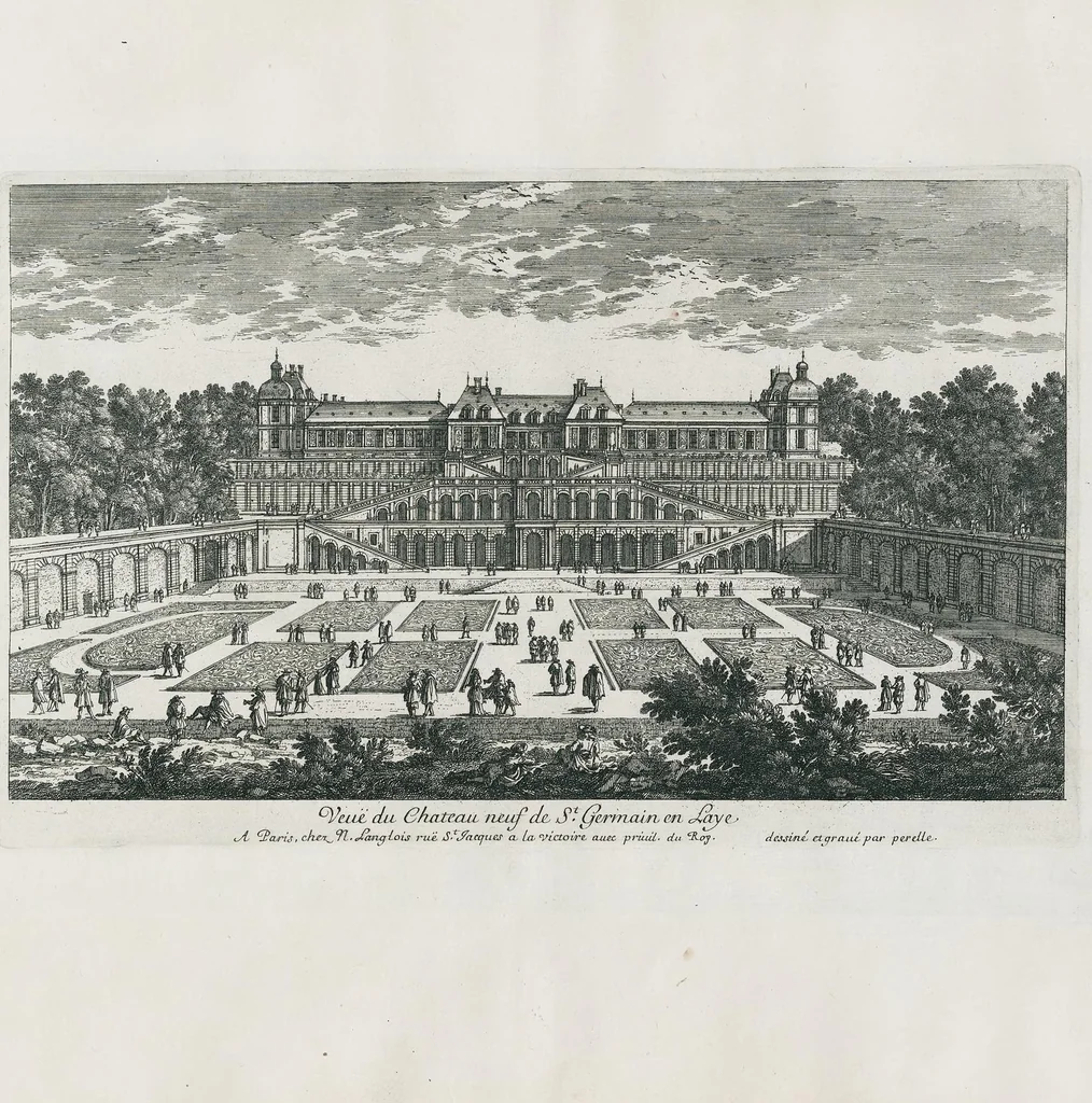 An illustration from [Perelle engravings of Paris, royal residences, chateaux of France with additional engravings by Silvestre and Aveline], 1640, leaf 166
