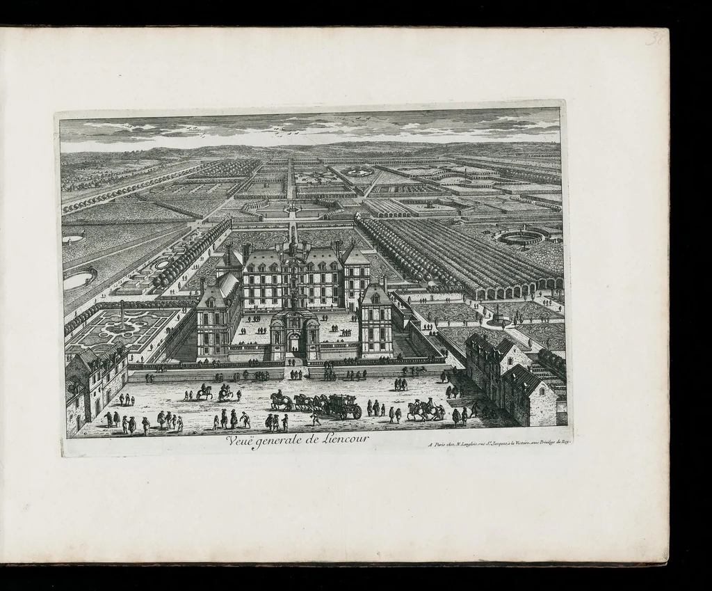 An illustration from [Perelle engravings of Paris, royal residences, chateaux of France with additional engravings by Silvestre and Aveline], 1640, leaf 76
