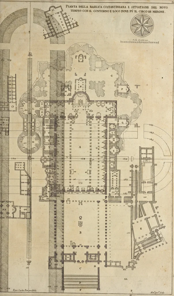 An illustration from Il Tempio Vaticano e sua origine : con gl'edifitii più cospicui, antichi e moderni, fatti dentro e fuori di esso, 1694, leaf 124