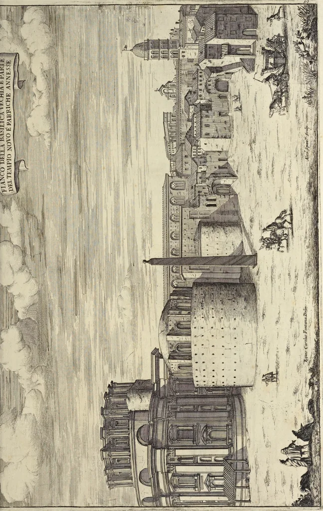 An illustration from Il Tempio Vaticano e sua origine : con gl'edifitii più cospicui, antichi e moderni, fatti dentro e fuori di esso, 1694, leaf 128