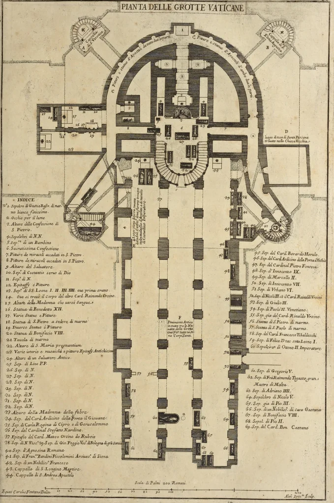 An illustration from Il Tempio Vaticano e sua origine : con gl'edifitii più cospicui, antichi e moderni, fatti dentro e fuori di esso, 1694, leaf 130