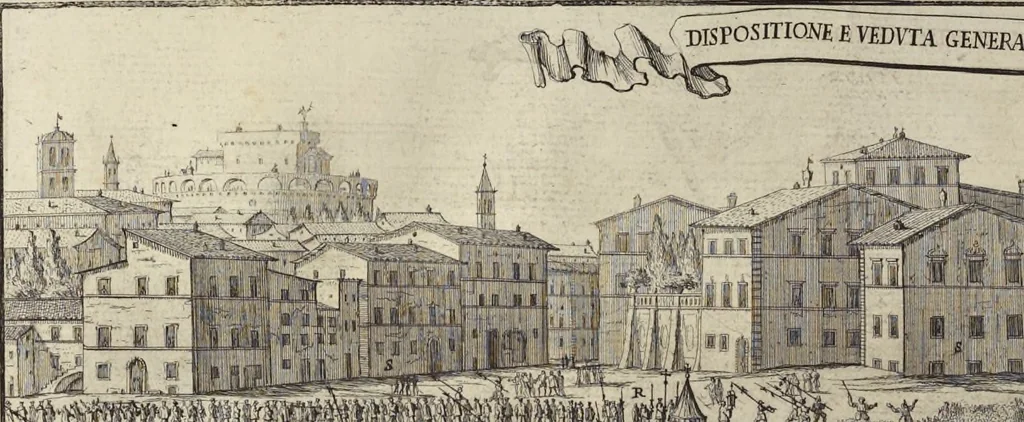 An illustration from Il Tempio Vaticano e sua origine : con gl'edifitii più cospicui, antichi e moderni, fatti dentro e fuori di esso, 1694, leaf 205