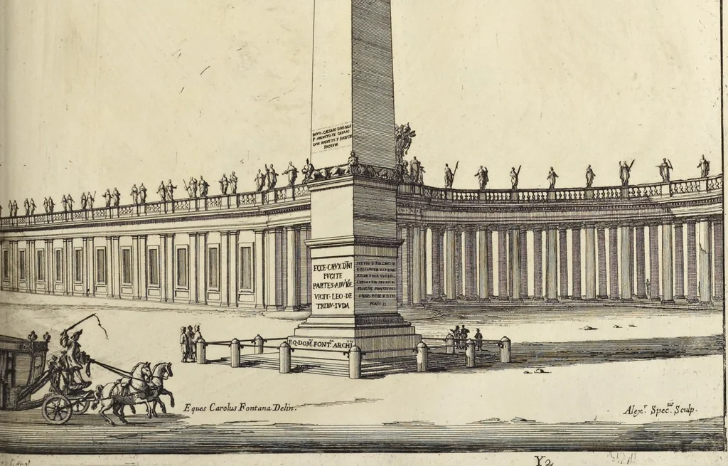 An illustration from Il Tempio Vaticano e sua origine : con gl'edifitii più cospicui, antichi e moderni, fatti dentro e fuori di esso, 1694, leaf 208