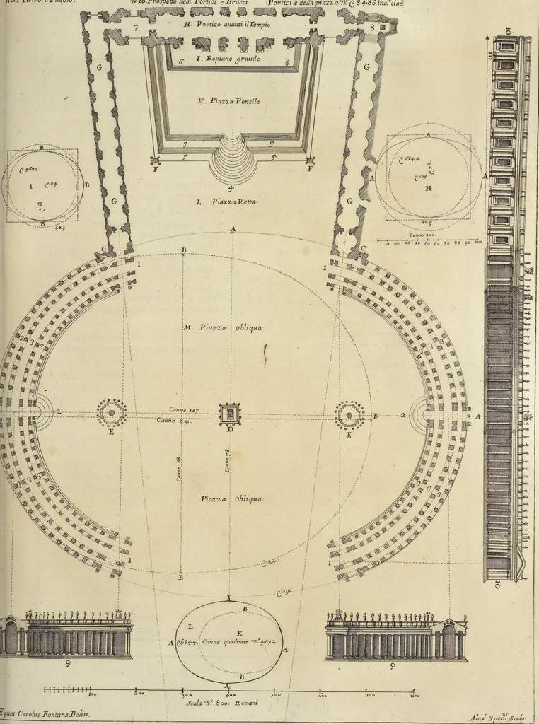 An illustration from Il Tempio Vaticano e sua origine : con gl'edifitii più cospicui, antichi e moderni, fatti dentro e fuori di esso, 1694, leaf 216