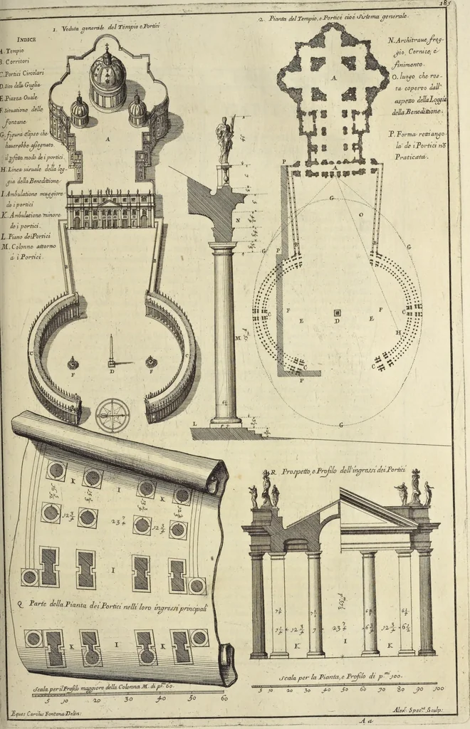 An illustration from Il Tempio Vaticano e sua origine : con gl'edifitii più cospicui, antichi e moderni, fatti dentro e fuori di esso, 1694, leaf 220