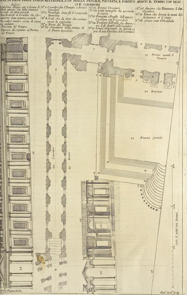 An illustration from Il Tempio Vaticano e sua origine : con gl'edifitii più cospicui, antichi e moderni, fatti dentro e fuori di esso, 1694, leaf 232