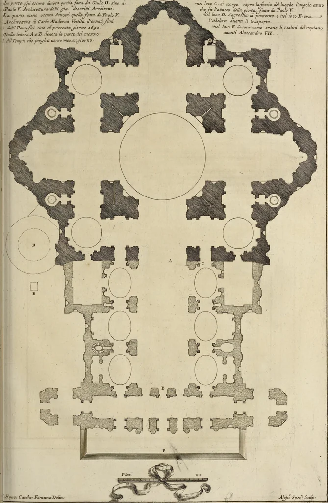 An illustration from Il Tempio Vaticano e sua origine : con gl'edifitii più cospicui, antichi e moderni, fatti dentro e fuori di esso, 1694, leaf 316