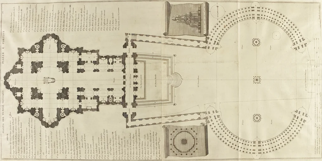 An illustration from Il Tempio Vaticano e sua origine : con gl'edifitii più cospicui, antichi e moderni, fatti dentro e fuori di esso, 1694, leaf 412