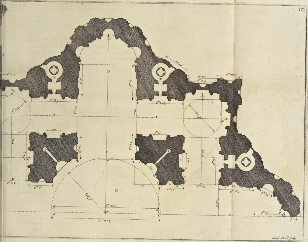An illustration from Il Tempio Vaticano e sua origine : con gl'edifitii più cospicui, antichi e moderni, fatti dentro e fuori di esso, 1694, leaf 416