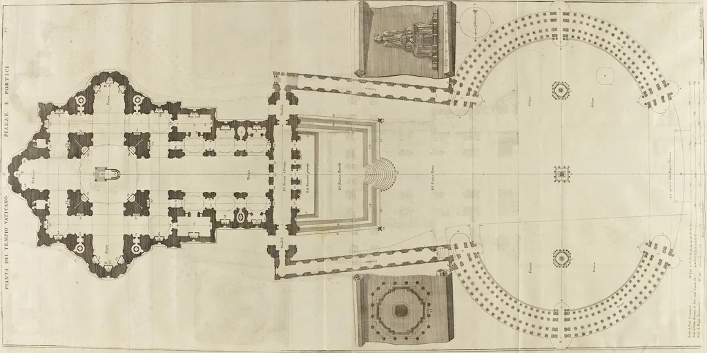 An illustration from Il Tempio Vaticano e sua origine : con gl'edifitii più cospicui, antichi e moderni, fatti dentro e fuori di esso, 1694, leaf 452