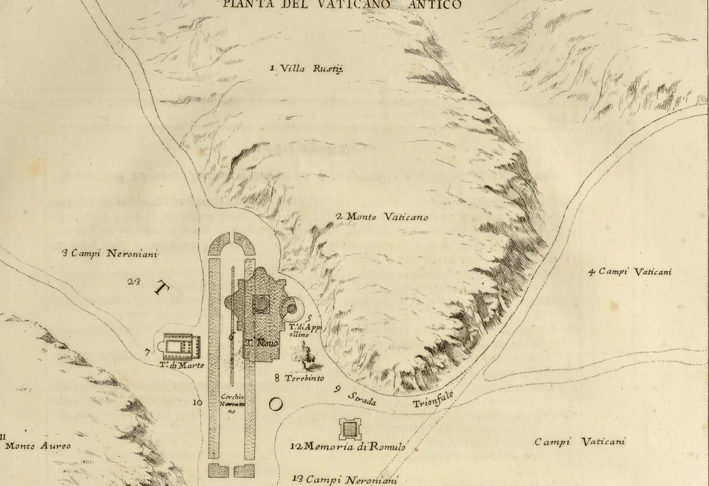 An illustration from Il Tempio Vaticano e sua origine : con gl'edifitii più cospicui, antichi e moderni, fatti dentro e fuori di esso, 1694, leaf 50
