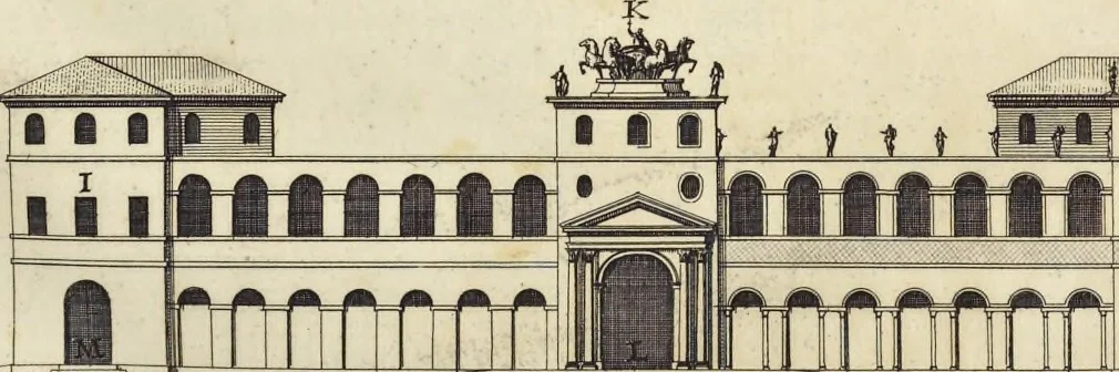 An illustration from Il Tempio Vaticano e sua origine : con gl'edifitii più cospicui, antichi e moderni, fatti dentro e fuori di esso, 1694, leaf 66