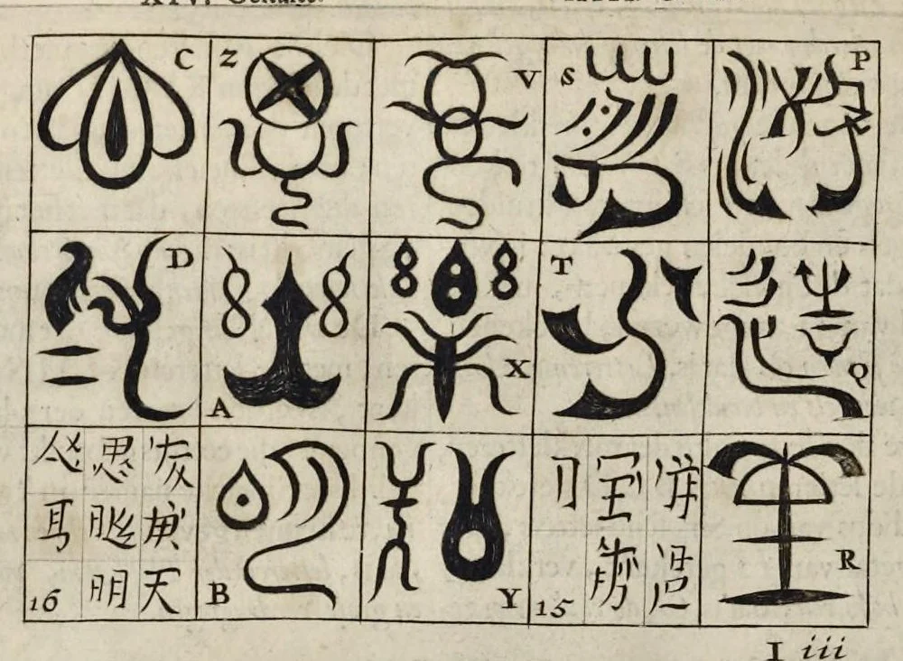 An illustration from Toonneel van China, door veel, zo geestelijke als weereltlijke geheugteekenen, verscheide vertoningen van de natuur en kunst, en blijken van veel andere gedenkwaerdige dingen, geopent en verheerlykt : nieuwelijks door d'E. Vader Athanasius Kircherus ... in't Latyn beschreven, en van J. H. Glazemaker vertaalt ; met een groot getal van kunstige kopere platen verçiert, 1668, leaf 351