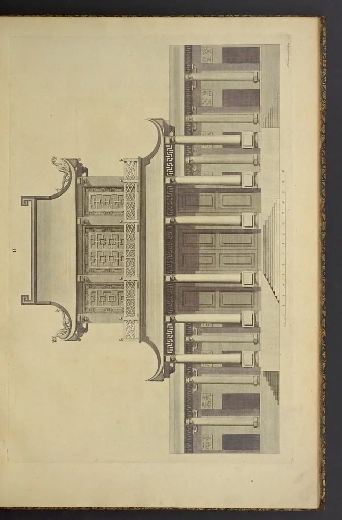 An illustration from Desseins des edifices, meubles, habits, machines, et ustenciles des Chinois, 1757, leaf 36