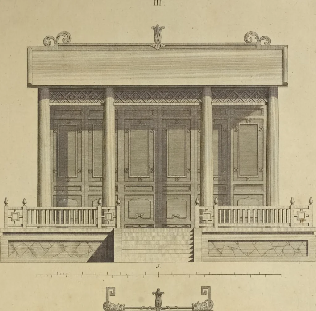 An illustration from Desseins des edifices, meubles, habits, machines, et ustenciles des Chinois, 1757, leaf 38