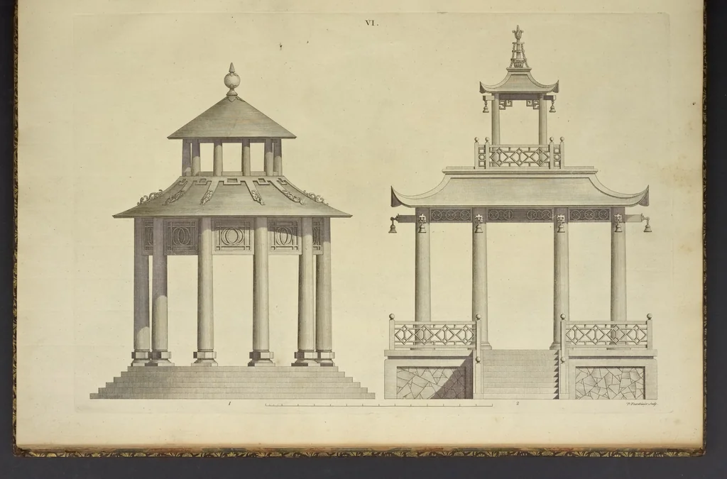 An illustration from Desseins des edifices, meubles, habits, machines, et ustenciles des Chinois, 1757, leaf 44